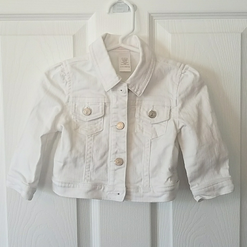 Janie and Jack White jean jacket 6 to 12 months ne